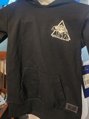 Muk Luks Black Kids Hoodie with White Bear Graphic Sz 5T NWT